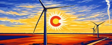 A utility worker flips a large power switch as homes and shops go dark in strong wind.